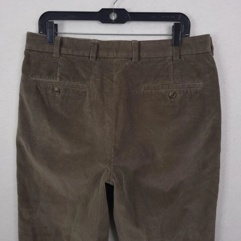 Brooks Brothers Hudson Pants Mens 34x30 Brown Corduroy Chino Straight Leg Casual